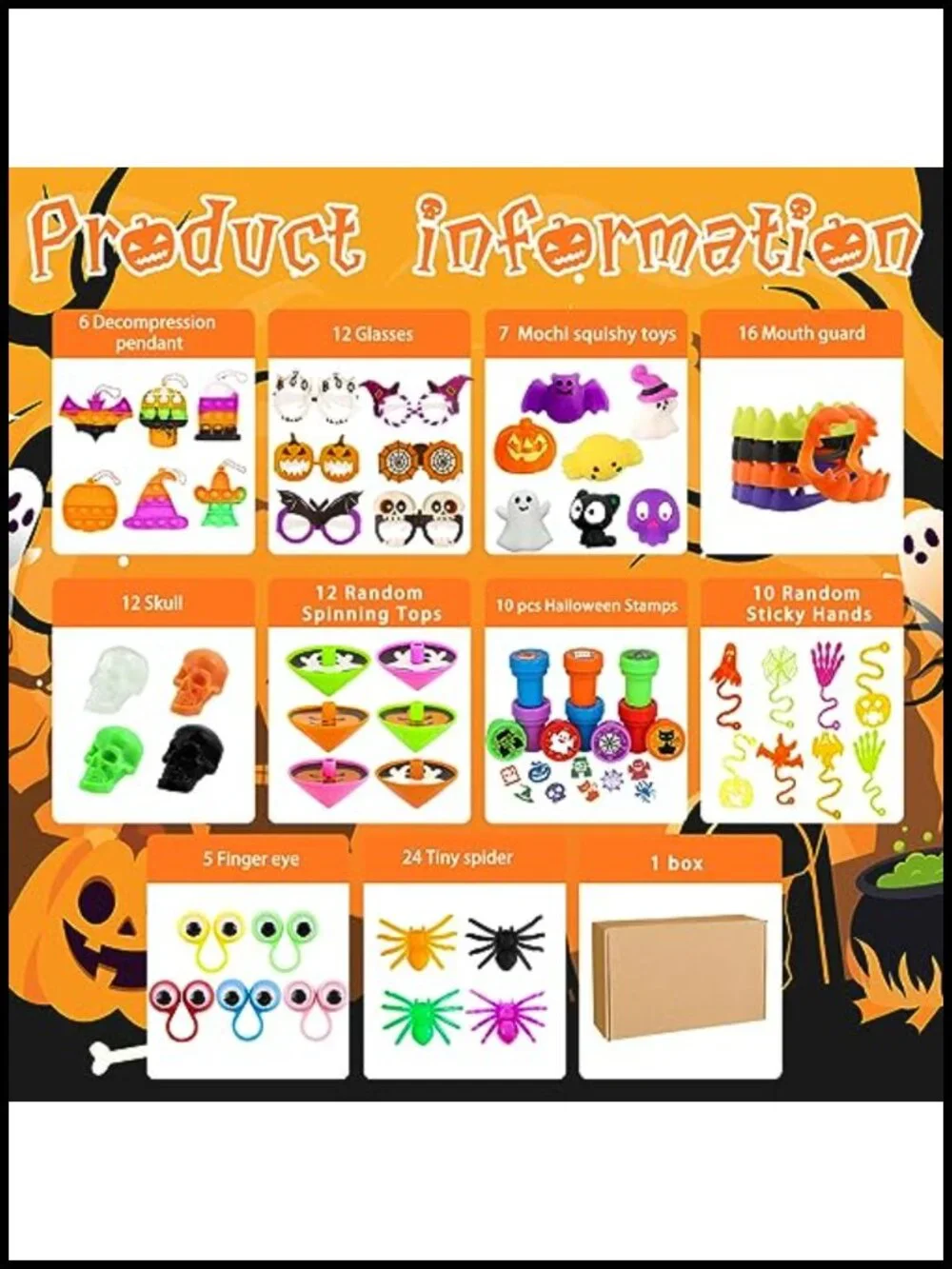 Halloween Party Favors Bulk 210 Pcs Toys for Kids Trick or Treat Classroom
